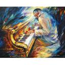 Gallery value USD13300 ERROLL GARNER - PALETTE KNIFE Oil Painting On Canvas By Leonid Afremov